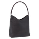 GUCCI Bamboo Shoulder Bag Leather Dark Brown Silver 001 3244 Auth 202214A-1