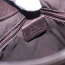GUCCI Bamboo Shoulder Bag Leather Dark Brown Silver 001 3244 Auth 202214A-15