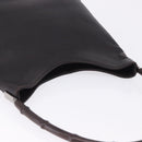 GUCCI Bamboo Shoulder Bag Leather Dark Brown Silver 001 3244 Auth 202214A-6