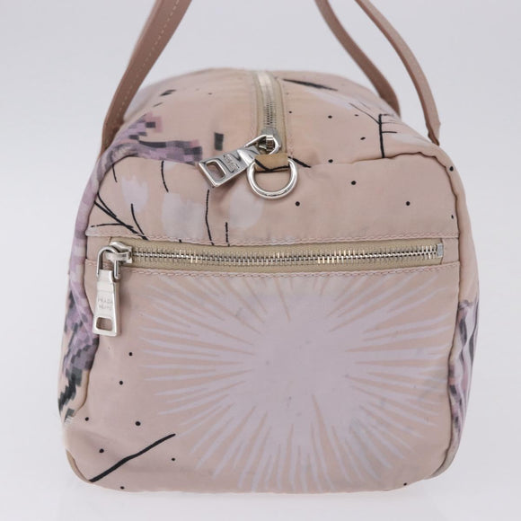 PRADA Tote Bag Nylon Pink Silver Auth 202215