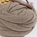 Miu Miu Matelasse Chain Shoulder Bag Canvas Beige Gold Auth 202216V-16