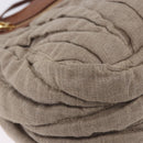Miu Miu Matelasse Chain Shoulder Bag Canvas Beige Gold Auth 202216V-17