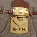 Miu Miu Matelasse Chain Shoulder Bag Canvas Beige Gold Auth 202216V-19