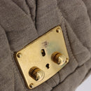 Miu Miu Matelasse Chain Shoulder Bag Canvas Beige Gold Auth 202216V-9