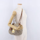 Miu Miu Matelasse Chain Shoulder Bag Canvas Beige Gold Auth 202216V-27