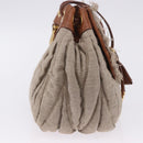 Miu Miu Matelasse Chain Shoulder Bag Canvas Beige Gold Auth 202216V-4