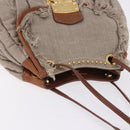 Miu Miu Matelasse Chain Shoulder Bag Canvas Beige Gold Auth 202216V-6