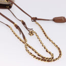 Miu Miu Matelasse Chain Shoulder Bag Canvas Beige Gold Auth 202216V-7