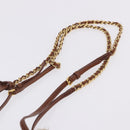 Miu Miu Matelasse Chain Shoulder Bag Canvas Beige Gold Auth 202216V-14