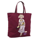 PRADA Tote Bag Nylon Purple Gold Tone Auth 202217A-1