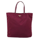 PRADA Tote Bag Nylon Purple Gold Tone Auth 202217A-3