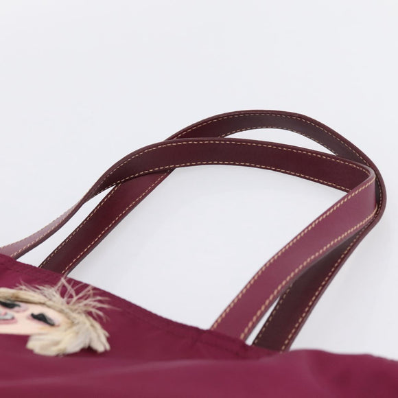 PRADA Tote Bag Nylon Purple Gold Tone Auth 202217A