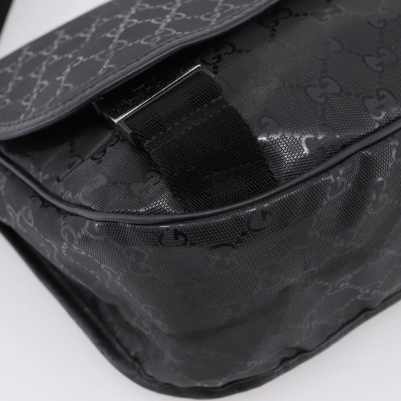 GUCCI GG Implementation Shoulder Bag PVC Black Silver 201732 Auth 202218A