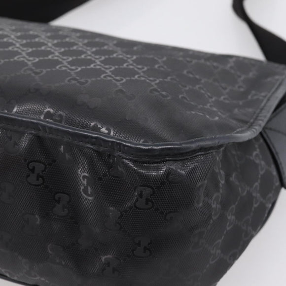 GUCCI GG Implementation Shoulder Bag PVC Black Silver 201732 Auth 202218A