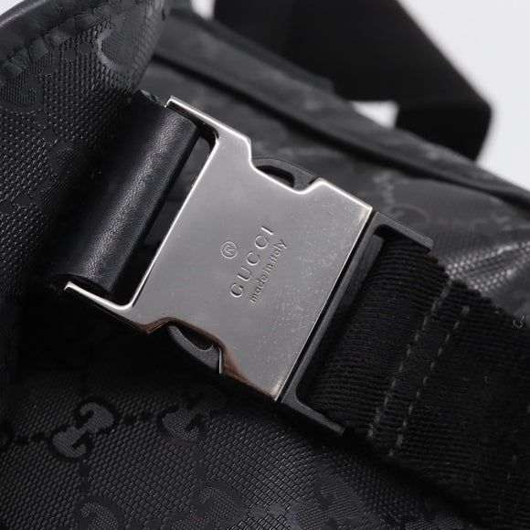 GUCCI GG Implementation Shoulder Bag PVC Black Silver 201732 Auth 202218A
