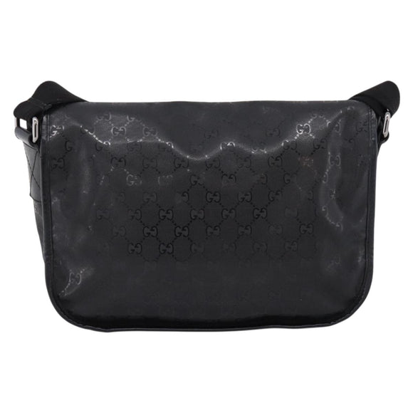 GUCCI GG Implementation Shoulder Bag PVC Black Silver 201732 Auth 202218A