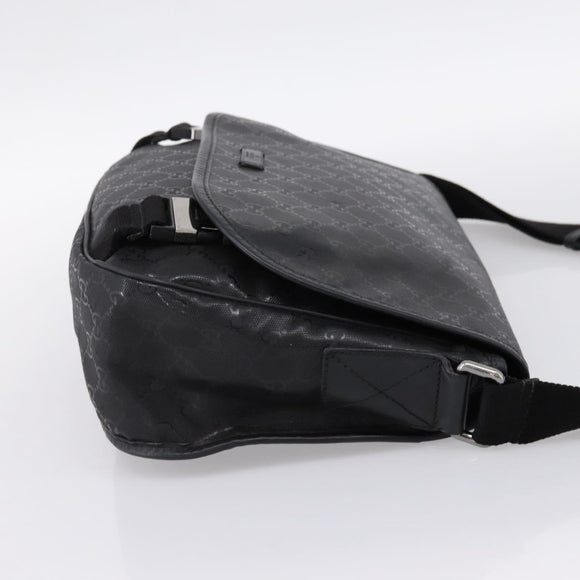 GUCCI GG Implementation Shoulder Bag PVC Black Silver 201732 Auth 202218A