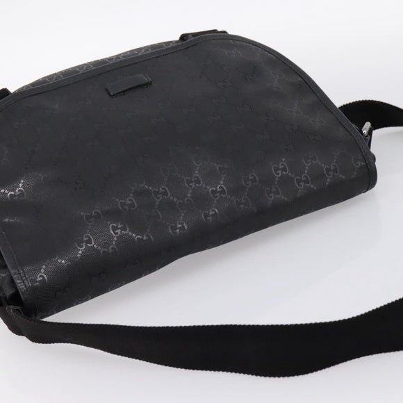 GUCCI GG Implementation Shoulder Bag PVC Black Silver 201732 Auth 202218A