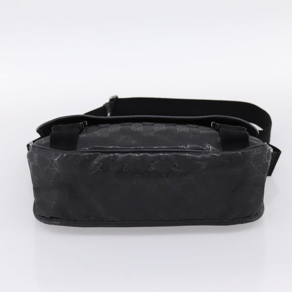 GUCCI GG Implementation Shoulder Bag PVC Black Silver 201732 Auth 202218A