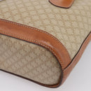 CELINE Macadam Tote Bag PVC Leather Beige Gold Tone Auth 202219-15