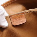 CELINE Macadam Tote Bag PVC Leather Beige Gold Tone Auth 202219-17