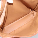 CELINE Macadam Tote Bag PVC Leather Beige Gold Tone Auth 202219-10