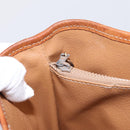 CELINE Macadam Tote Bag PVC Leather Beige Gold Tone Auth 202219-20
