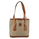 CELINE Macadam Tote Bag PVC Leather Beige Gold Tone Auth 202219-13