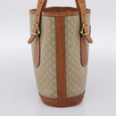 CELINE Macadam Tote Bag PVC Leather Beige Gold Tone Auth 202219-3