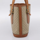 CELINE Macadam Tote Bag PVC Leather Beige Gold Tone Auth 202219-4