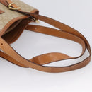 CELINE Macadam Tote Bag PVC Leather Beige Gold Tone Auth 202219-7