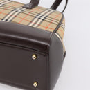 BURBERRY Nova Check Shoulder Bag Canvas Beige Gold Tone Auth 202220A-15