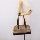 BURBERRY Nova Check Shoulder Bag Canvas Beige Gold Tone Auth 202220A-21