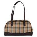 BURBERRY Nova Check Shoulder Bag Canvas Beige Gold Tone Auth 202220A-2