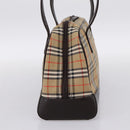 BURBERRY Nova Check Shoulder Bag Canvas Beige Gold Tone Auth 202220A-3