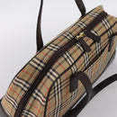 BURBERRY Nova Check Shoulder Bag Canvas Beige Gold Tone Auth 202220A-6