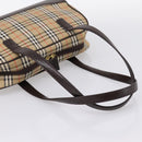 BURBERRY Nova Check Shoulder Bag Canvas Beige Gold Tone Auth 202220A-7