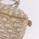 Christian Dior Romantic Chain Shoulder Bag PVC Leather Beige Silver Auth 202221A-15