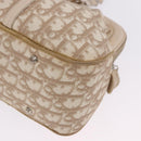 Christian Dior Romantic Chain Shoulder Bag PVC Leather Beige Silver Auth 202221A-9
