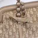 Christian Dior Romantic Chain Shoulder Bag PVC Leather Beige Silver Auth 202221A-18