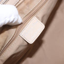 Christian Dior Romantic Chain Shoulder Bag PVC Leather Beige Silver Auth 202221A-19