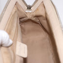 Christian Dior Romantic Chain Shoulder Bag PVC Leather Beige Silver Auth 202221A-20