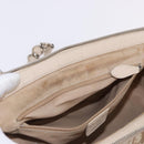 Christian Dior Romantic Chain Shoulder Bag PVC Leather Beige Silver Auth 202221A-11