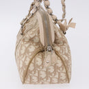 Christian Dior Romantic Chain Shoulder Bag PVC Leather Beige Silver Auth 202221A-4
