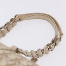 Christian Dior Romantic Chain Shoulder Bag PVC Leather Beige Silver Auth 202221A-8