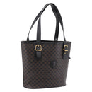 CELINE Macadam Tote Bag PVC Leather Black Gold Tone Auth 202222A-1