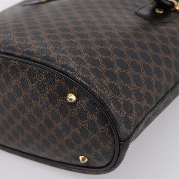 CELINE Macadam Tote Bag PVC Leather Black Gold Tone Auth 202222A