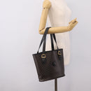 CELINE Macadam Tote Bag PVC Leather Black Gold Tone Auth 202222A-22
