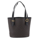 CELINE Macadam Tote Bag PVC Leather Black Gold Tone Auth 202222A-2