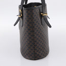 CELINE Macadam Tote Bag PVC Leather Black Gold Tone Auth 202222A-4